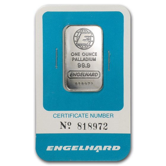 1 oz Palladium Bar - Engelhard (In Assay) 1 oz Palladium Bar - Engelhard (In Assay)